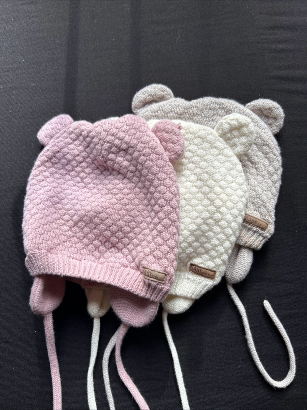 Lot Of 3 CC Beanie Kids 2 Pink 1 Tan Baby/toddler